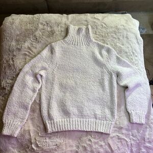 KORS Michael Kors Soft White Chunky Knit Turtleneck Sweater, Size L